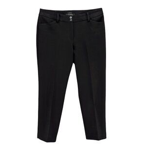 Talbots Hampshire Pants Womens Solid Black Flat Front Stretch Size 6P